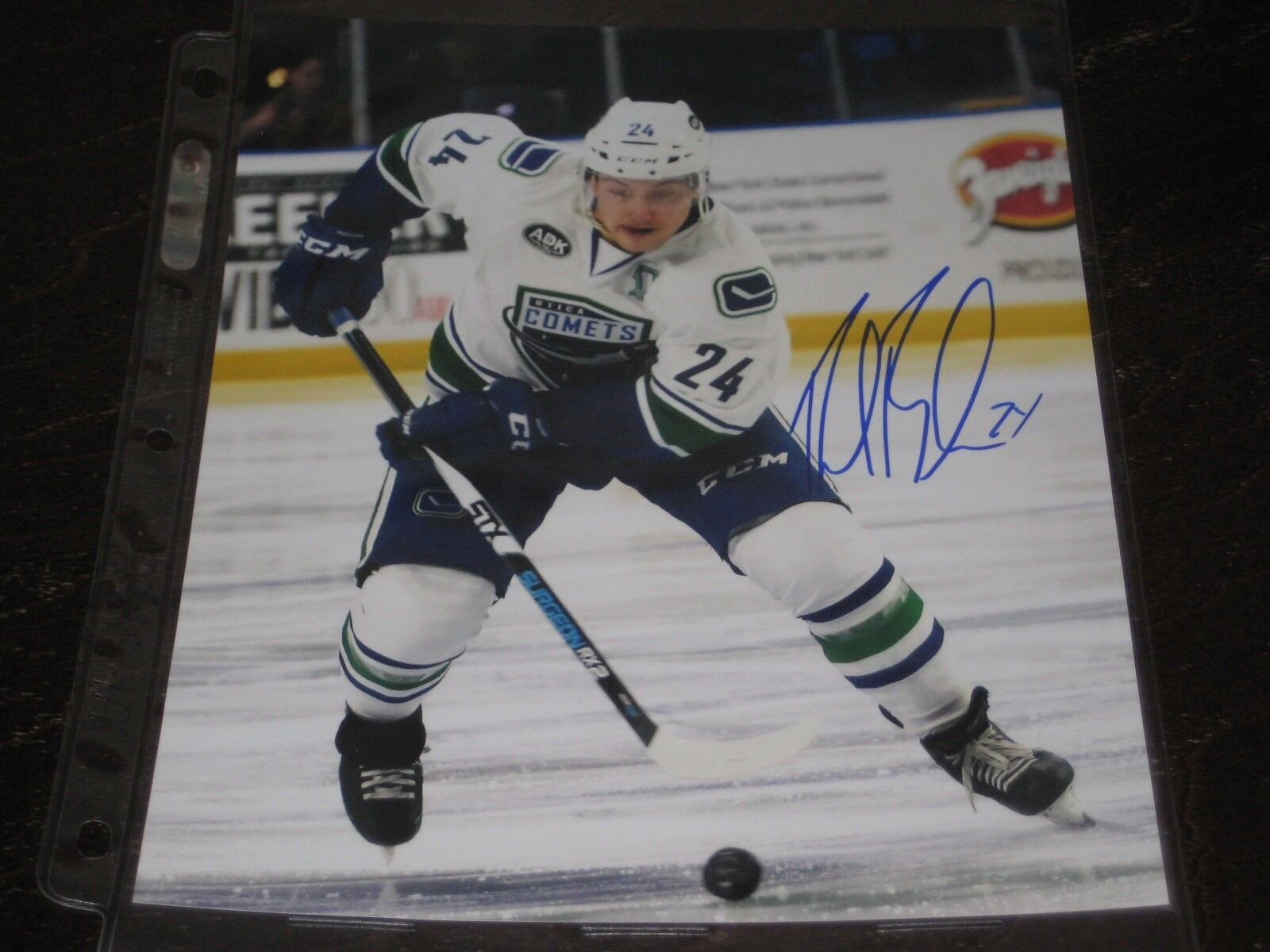 REID BOUCHER autographed UTICA COMETS 8X10 Photo Poster painting L@@K