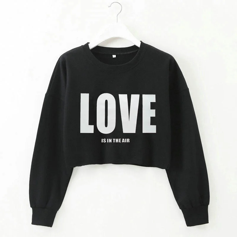 Valentine's Day Love Printed Round Neck Long Sleeves Sweatshirt