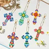 6pcs/set Cross Diamond Painting Keychain DIY Diamond Mosaic Kit Bag Pendant 