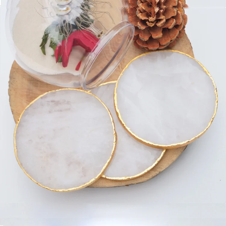 Olivenorma Clear Crystal Round Coaster Gemstone Decoration