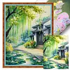 Willow Cottage-14CT Stamped Cross Stitch 45*60cm/17.72*23.62in (Big Size) tapestrymarket