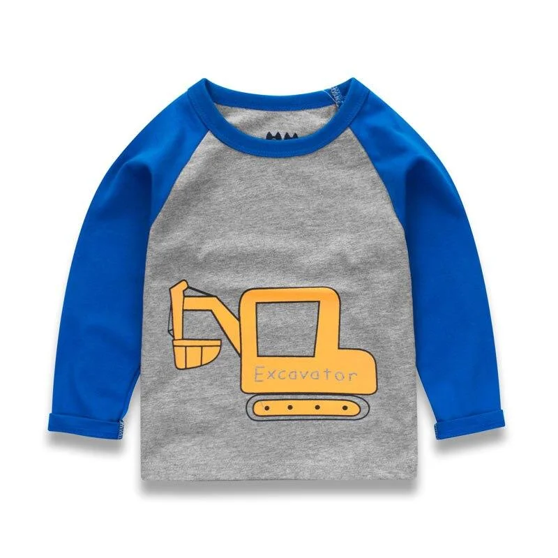 Boys T-shirts Fashion Cartoon Cars Tees Girls Long Sleeve Tops Autumn Winter Kids Cotton Sweatshirt Children Sport T Shirts