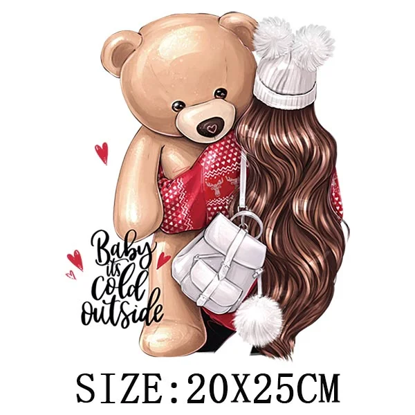 Fashion Girl Iron On Transfer For Clothing DIY Washable Thermal Stickers On T-shirt Funny Design On Hoodies Patch Applique Decor