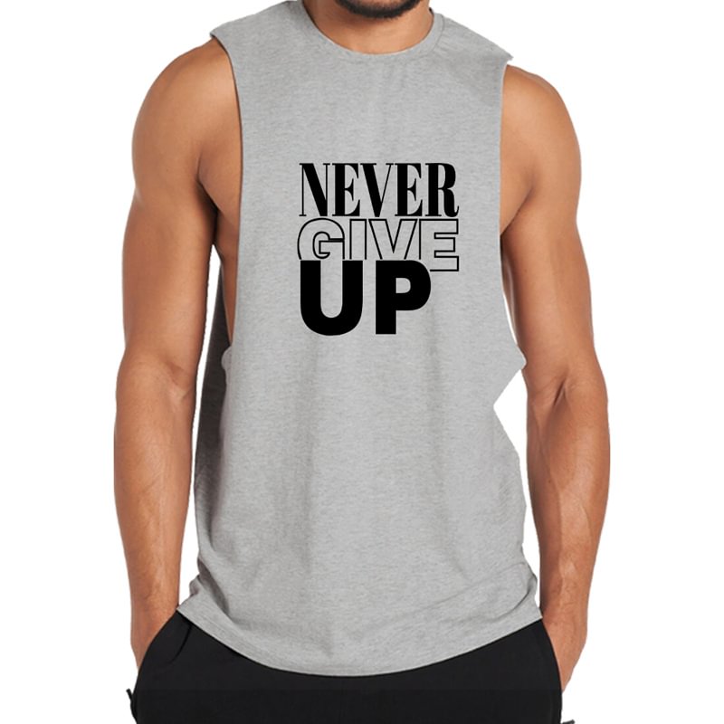 Cotton Never Give Up Men's Tank Top tacday