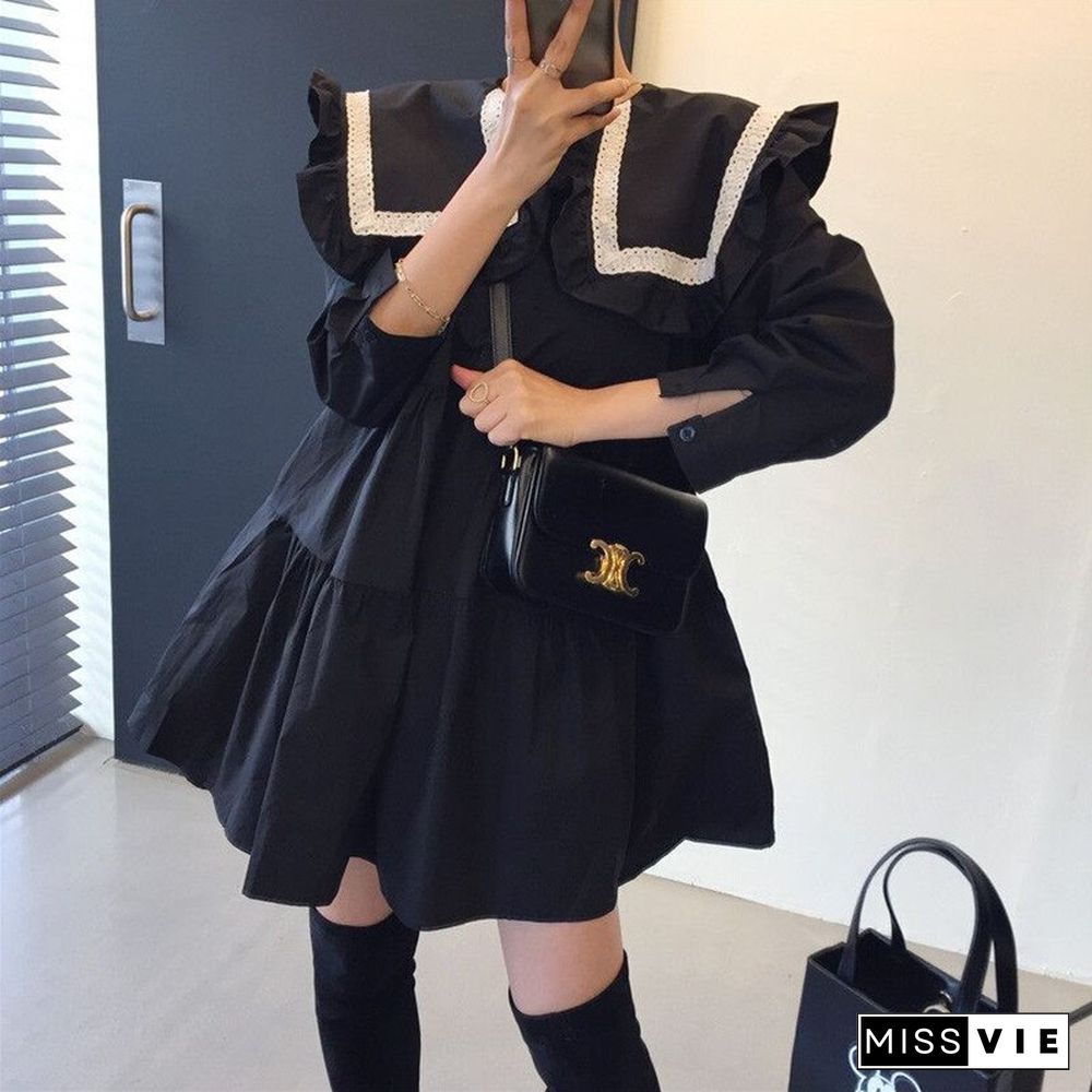 Baby Collar Loose Age-reducing Large Collar Dress