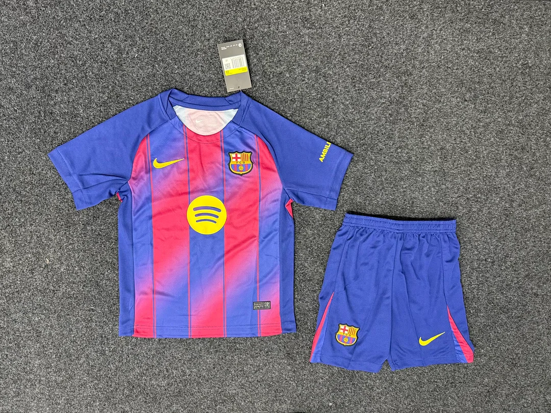 25/26 Barcelona Home Kids Kit Football jersey