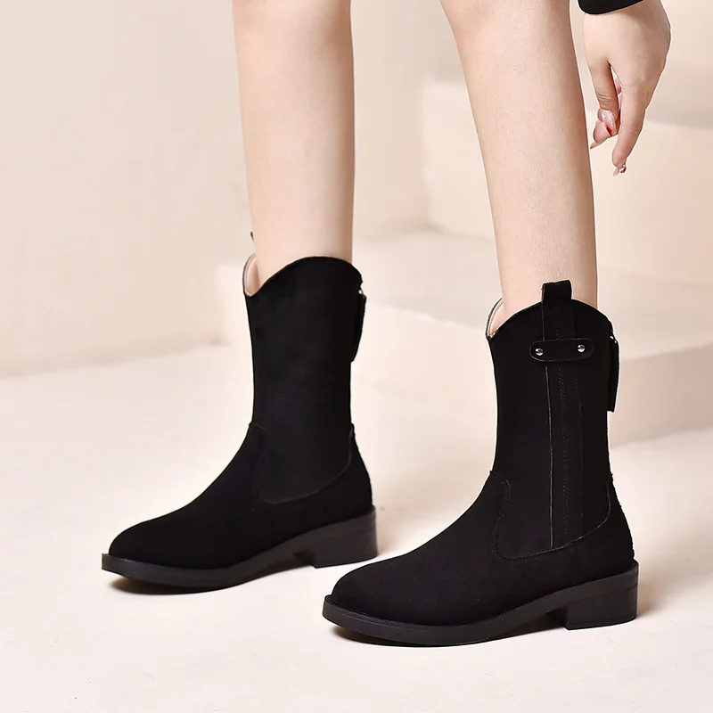 Churchf Churchf Size Vintage Knight Short Boots Fall 2024 New Thick Heel Commuter Martin Western Cowboy Boots For Women
