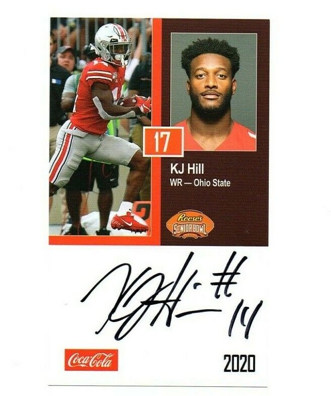 K.J. Hill Ohio State Buckeyes Signed Autograph 2020 SeniorBowl Football Card KJ+