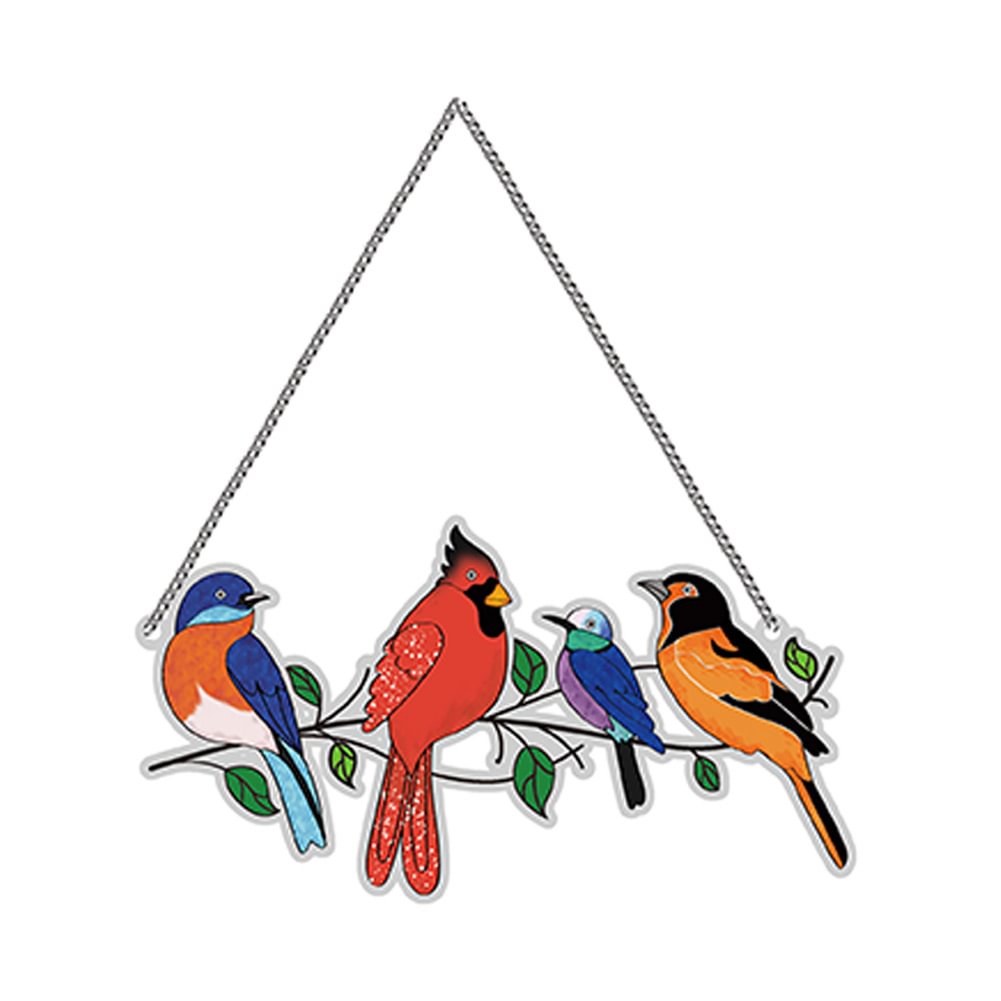 DIY Diamond Painting Acrylic Bird Flocks Hanging Pendant Decor (4 Birds)