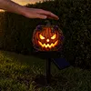 Solar Powered Pumpkin Halloween Stake Light Outdoor Waterproof LED Lamp