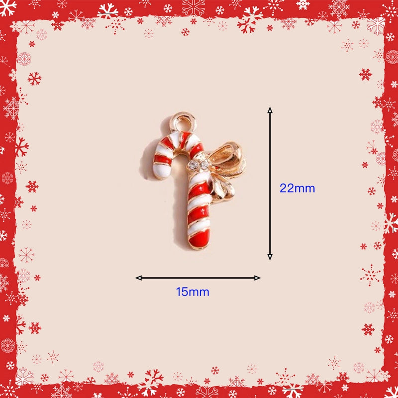 10 PCS/Package 13 * 20mm 15 * 22mm 17*24mm Alloy Rhinestones Bell Snowman Elk Pendant Jewelry Accessories