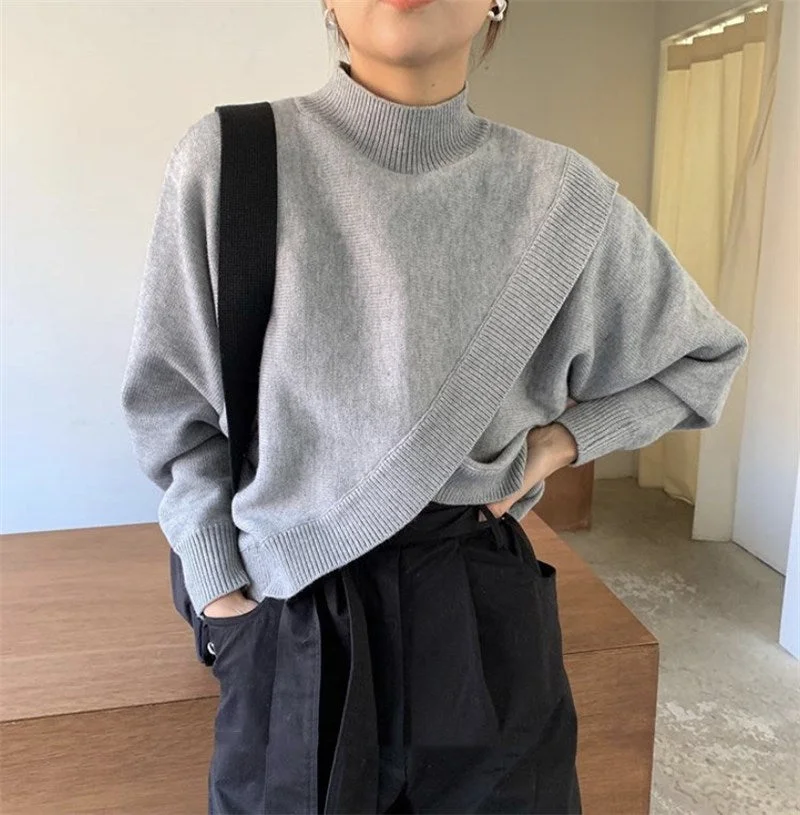 2023 Women Sweater Pullover Female Knitting Overszie Long Sleeve Loose Elegant Knitted Thick Outerwear Womens Winter Sweaters