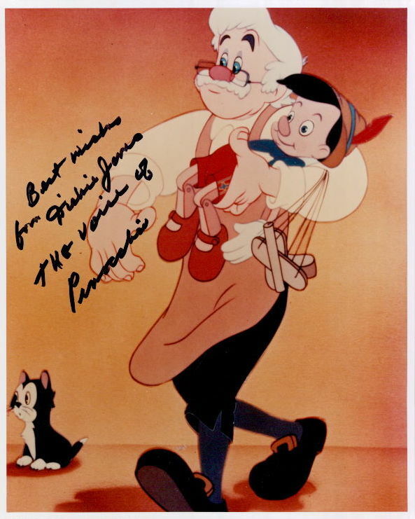 Dickie Jones Voice of Pinocchio signed 8x10 Photo Poster painting in-person