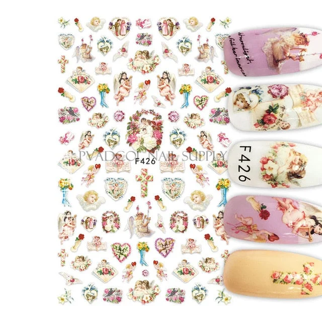 Cherry Fruit Nail Stickers 3D Summer Style Nail Art Transfer Decals Self-Adhesive Slider Wraps Nail Decoration Manicure Foils-Nail Inspo