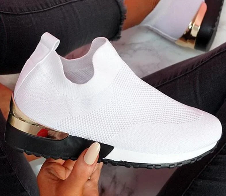 Woman Vulcanize Shoes 2021 Trendy Mesh platform Sneakers Socks Size 43 Women Shoes Breathable Socofy Casual Flats Zapatos Mujer