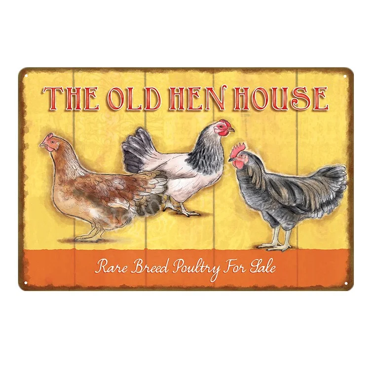 Œufs frais de la zone de poulet de la ferme - enseignes en étain vintage / enseignes en bois - 7.9x11.8in & 11.8x15.7in