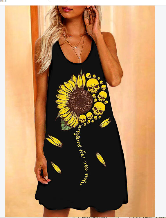 Sunflower Criss-Cross Mini Dress without Necklace - Black