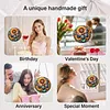 (25cm)DIY Acrylic Jigsaw Puzzle Window Hanging with Hanging Chain DIY Stained Glass Decoration Round Window Puzzle Decor for DIY Craft Project (Butterfly with Sunflowers)