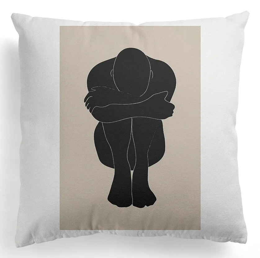 INS Nordic Black And White Abstract Geometric Cushion Cover Velvet Throw Pillowcase Bed Sofa Car Modern Home Decor Pillow Covers