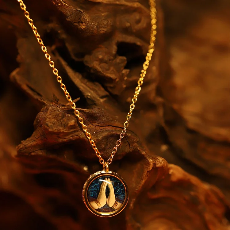 Thangka Buddha Crystal Buddha Hand Protection Necklace