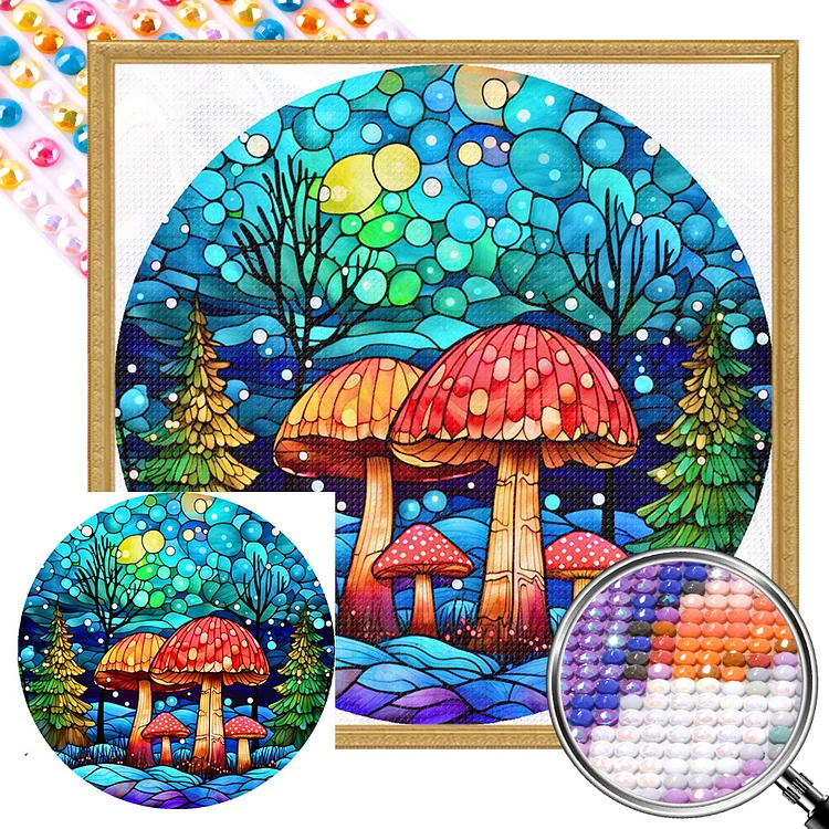 Full Of Diamonds Stained Glass Tree - Full AB Round Drill Diamond Painting  - 40*50CM(Picture)