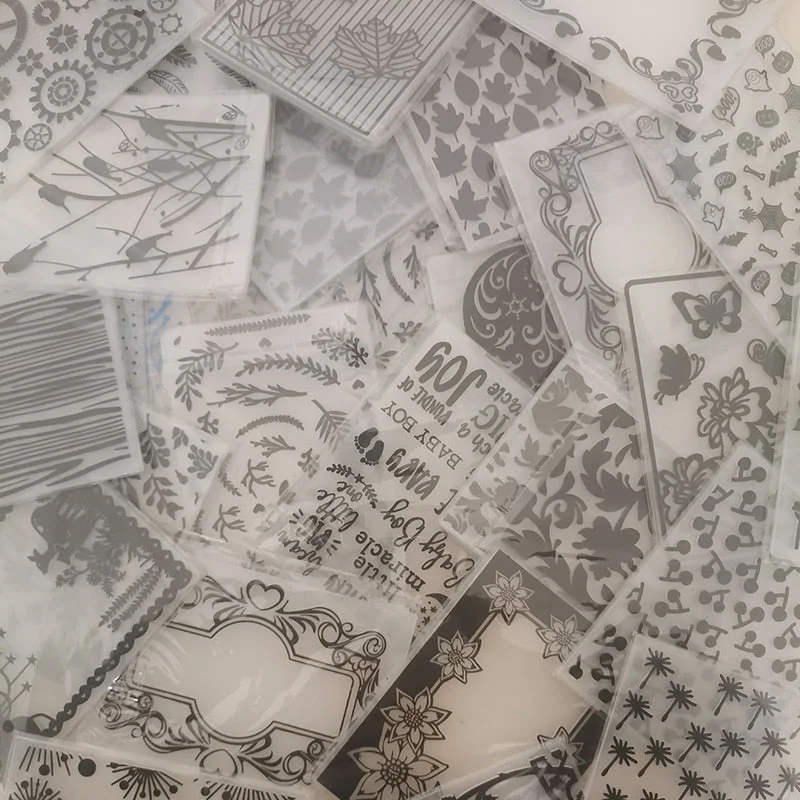5 Pieces Embossing Folders Plastic Template Craft Card Making Paper Cards Photo Album Wedding Decoration Scrapbooking DIY  Craft
