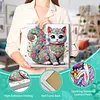 Niedliche Blumen-Mandala-Katze speziell geformte 5D-DIY-Teilbohrer-Diamanten-Punkte, Edelstein-Kunst-Kits mit Rahmen, Diamanten-Gem&auml;lde, Edelstein-Kun