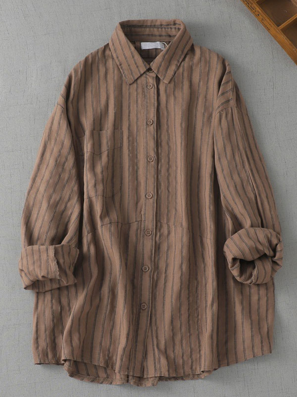 Striped Simple Vintage Women's Shirt tjj Shicloths