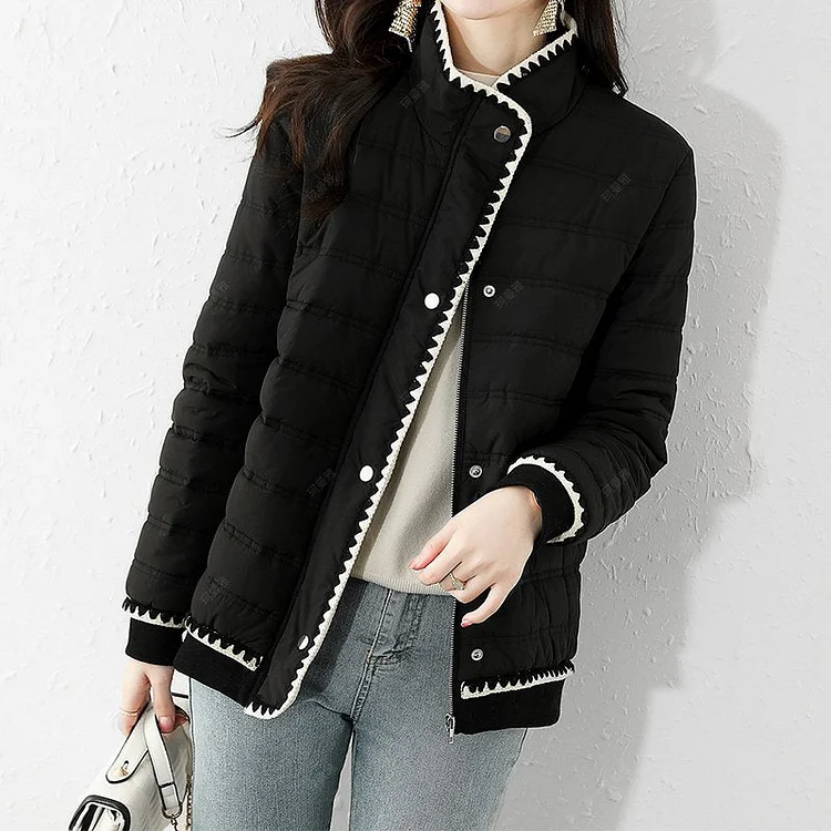 Black Shift Casual Paneled Outerwear QueenFunky