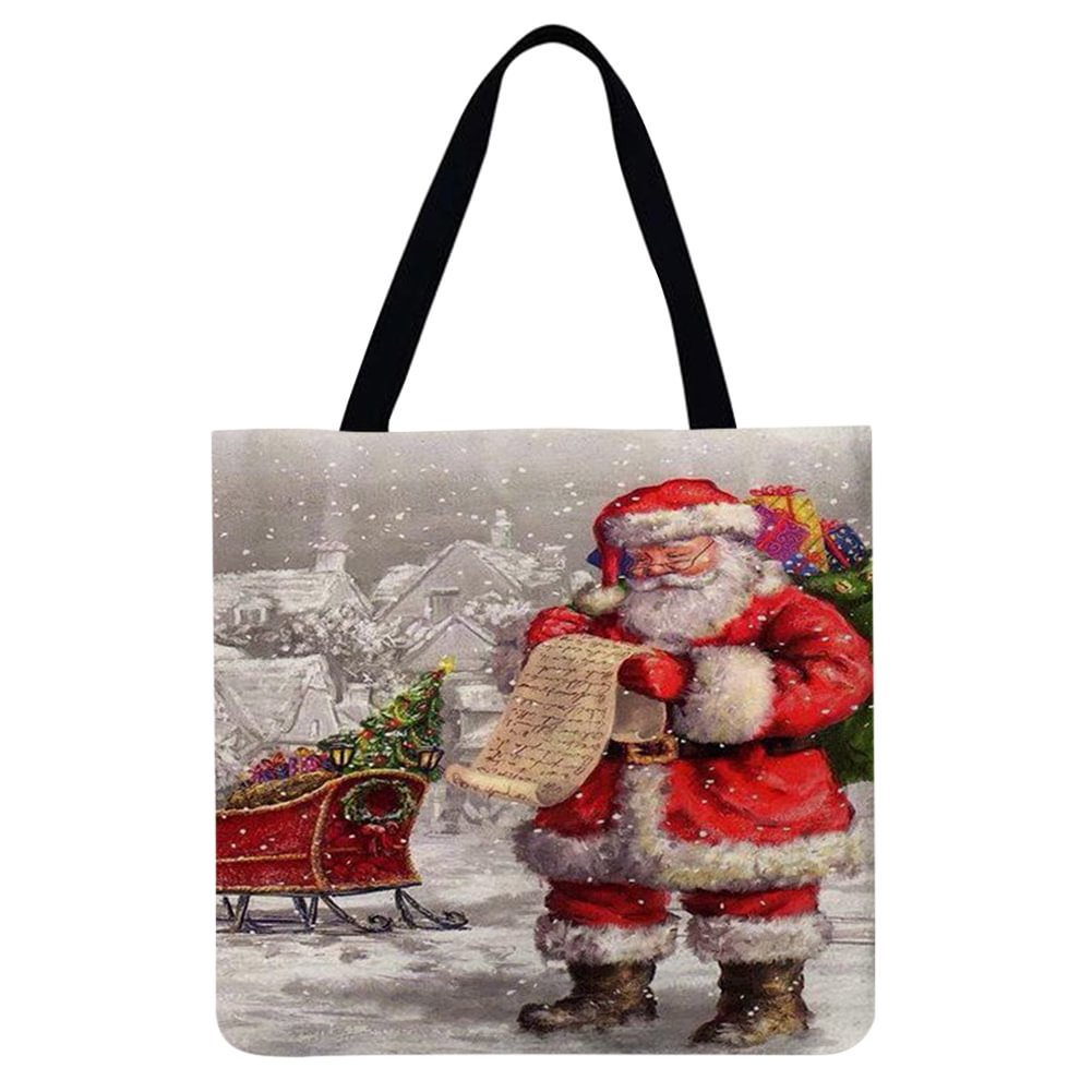 Linen Tote Bag-Santa Claus