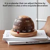 Wooden Desk Calendar, Planet Shaped Wood Permanent Calendar, Wooden Perpetual Desk Calendar Planet, Wooden Calendar for Table Decorations Art Crafts, Aesthetic Desk Accessories Wooden Calendar