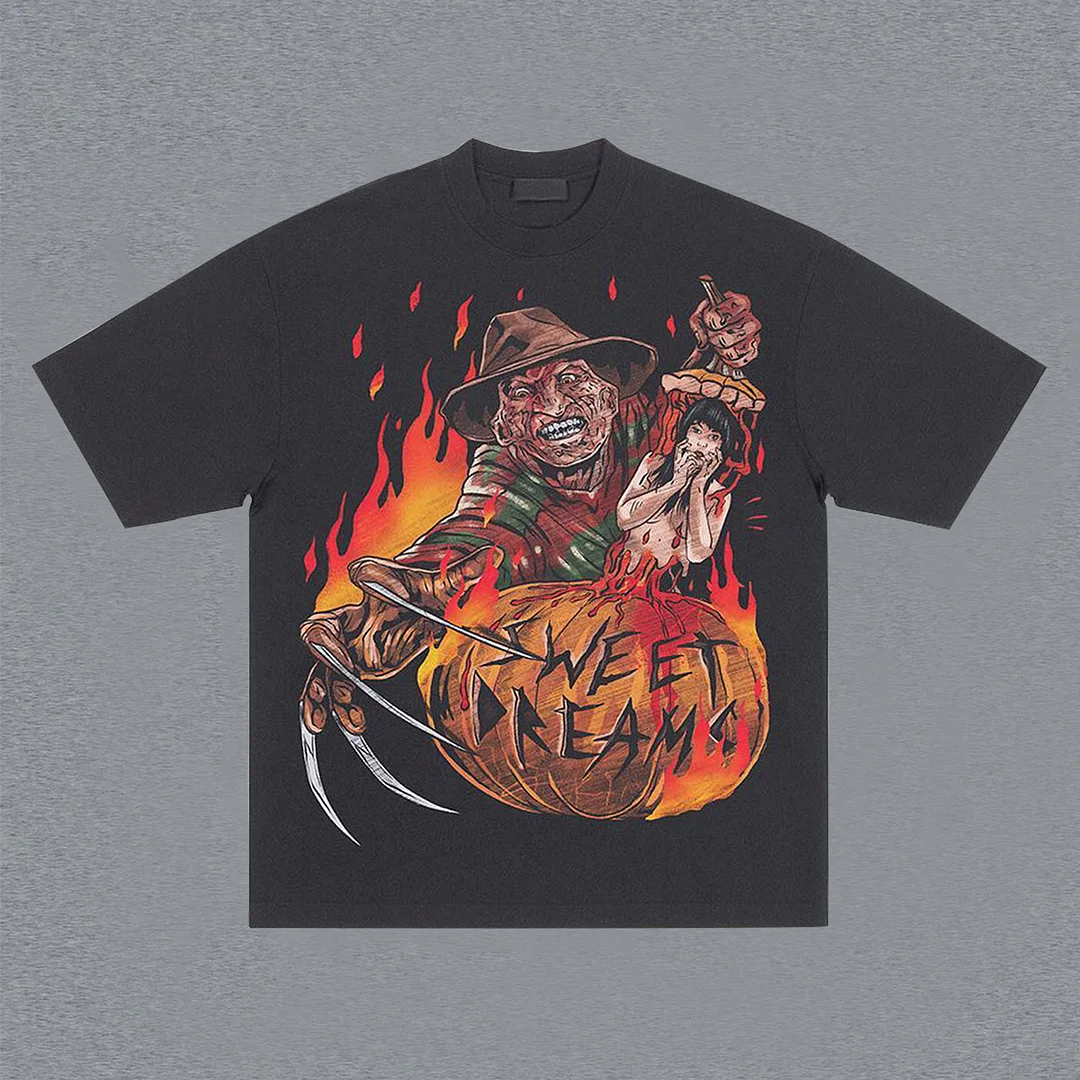 【Buy 5 Get 1 Free & Free Shipping】Trendy retro Halloween print T-shirt