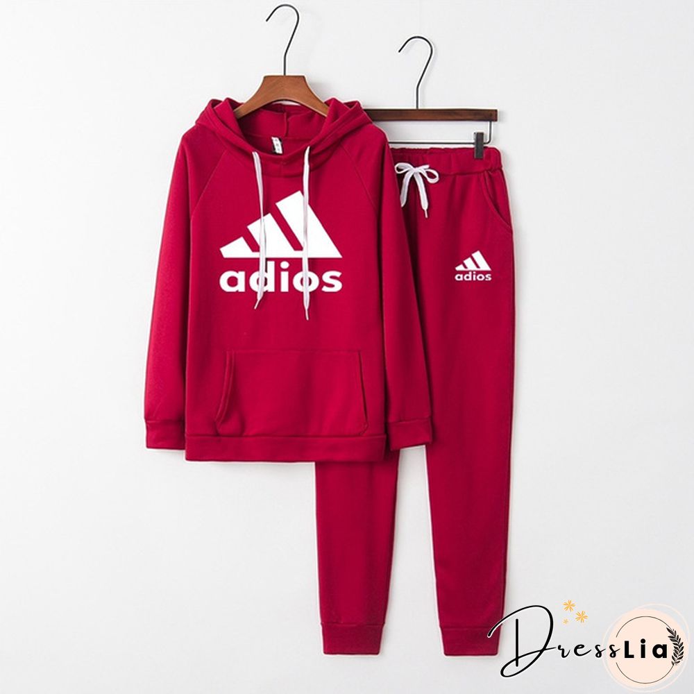 Hot Autumn Winter Fashion Womens Hoodie + Sweatpants 2-Piece Sweat Suits Tracksuits Hooded Jogging Sports Suits Baseball Uniforms Track Suits Jogger