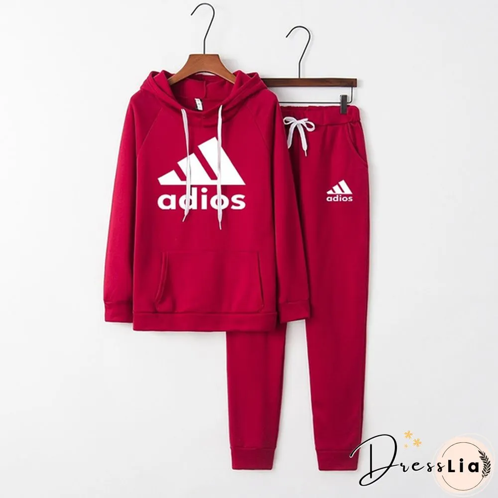 Hot Autumn Winter Fashion Womens Hoodie + Sweatpants 2-Piece Sweat Suits Tracksuits Hooded Jogging Sports Suits Baseball Uniforms Track Suits Jogger