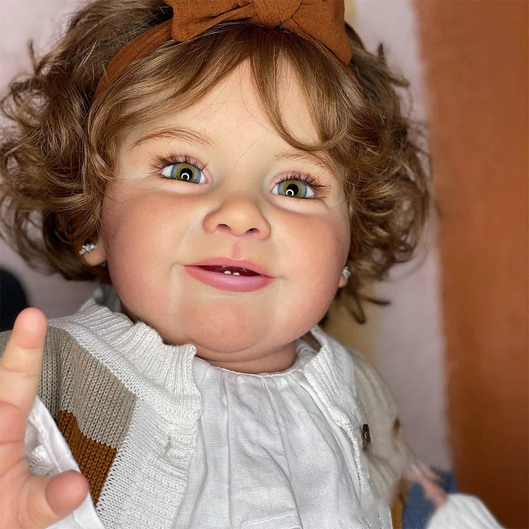  [New]20" Lifelike Blue Eyes Handmade Weighted Cloth Body Reborn Baby Girl Toddler Doll Toy Opin - Reborndollsshop®-Reborndollsshop®