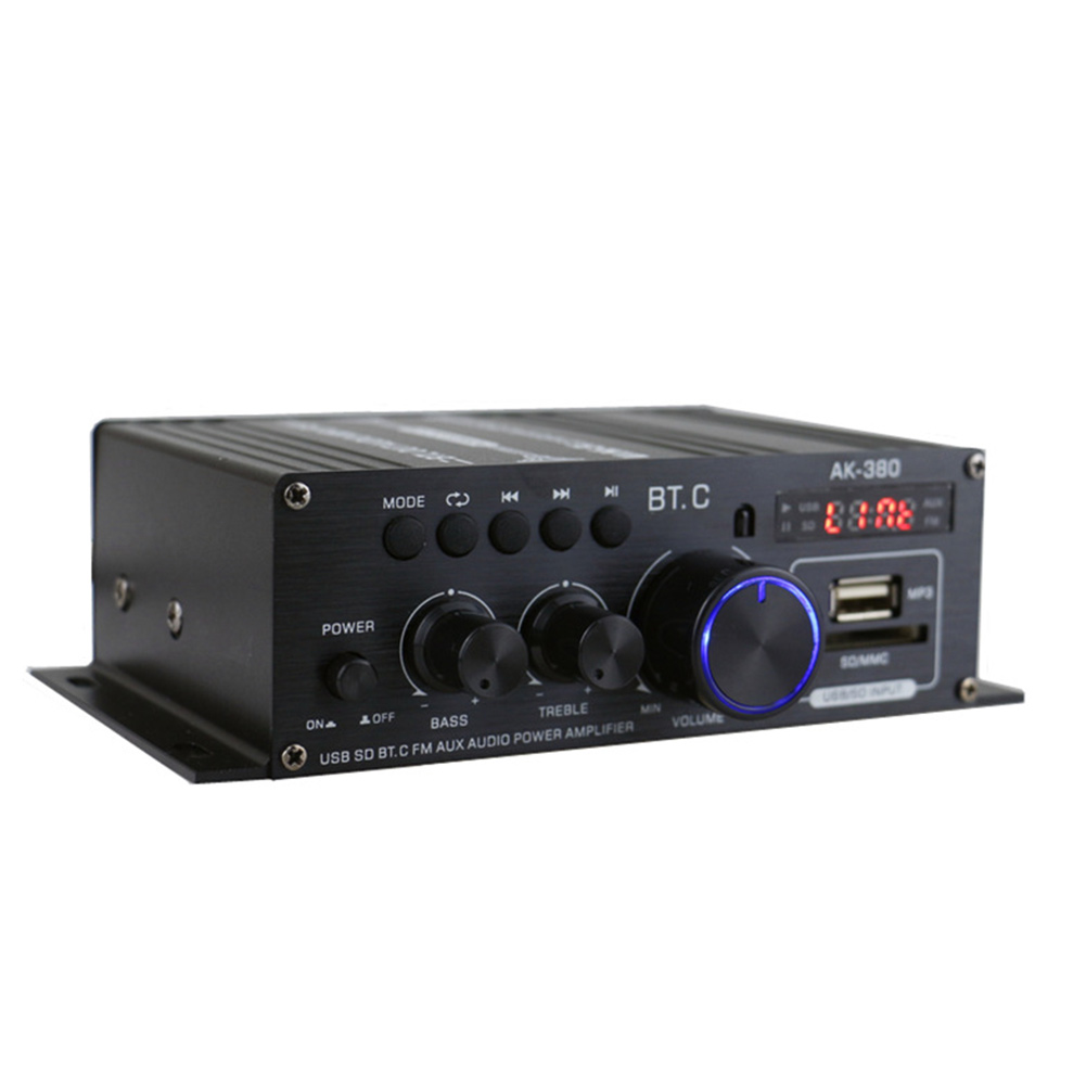 

AK-380 HIFI Power Amplifier 2 Channel Bluetooth-compatible Bass Theater AMP, Us plug, 501 Original