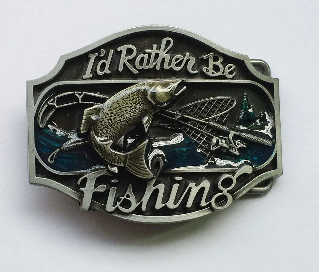 Fishing bass belt buckle