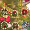 6pcs/set DIY Diamond Special Shape Pearl Art Hanging Wooden Christmas Tree Ornament Kit