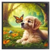 (US Only)Dog Printed Cross Stitch Kit 40x40cm DIY 14CT Thread Art Needlework Decor