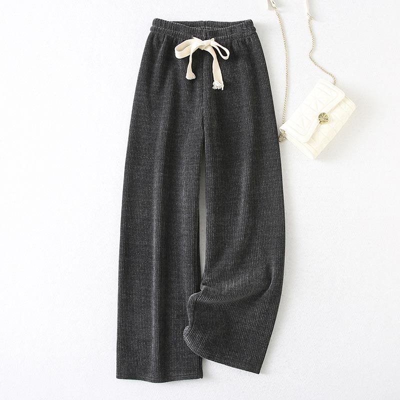 Loose Stripe Lace Up Casual Pants