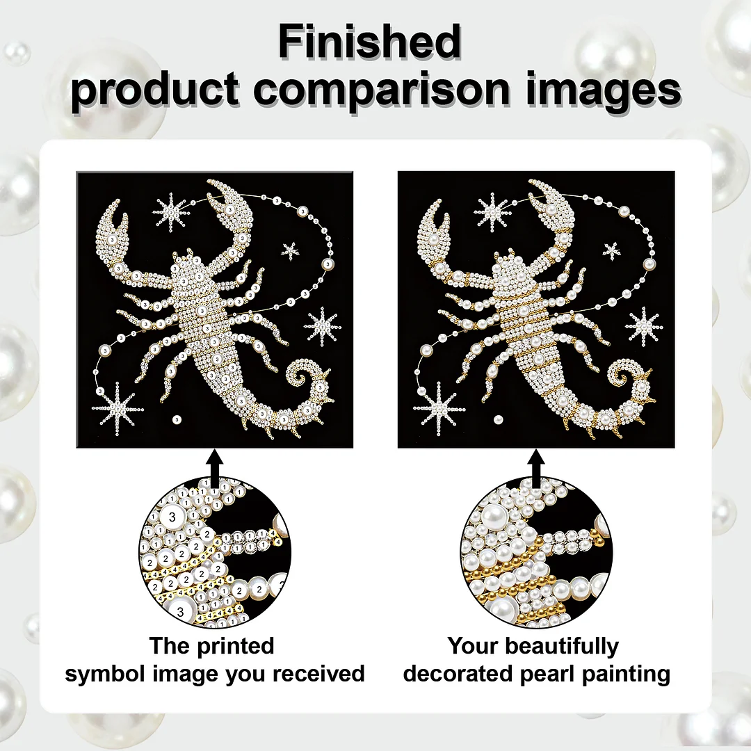 Scorpion DIY Pearl Art Diamond Painting Kit for Adult Home Decor 25x25cm With Frame