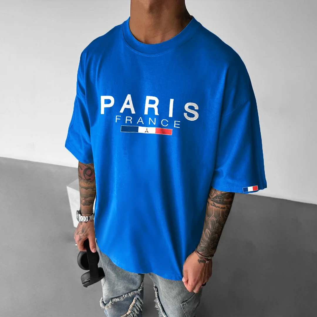 Unisex Paris Print Basic T-Shirt