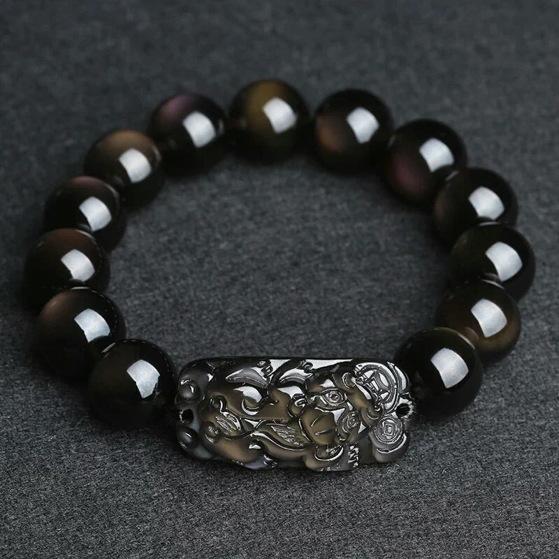 FengShui PiXiu Rainbow Obsidian Protection Bracelet
