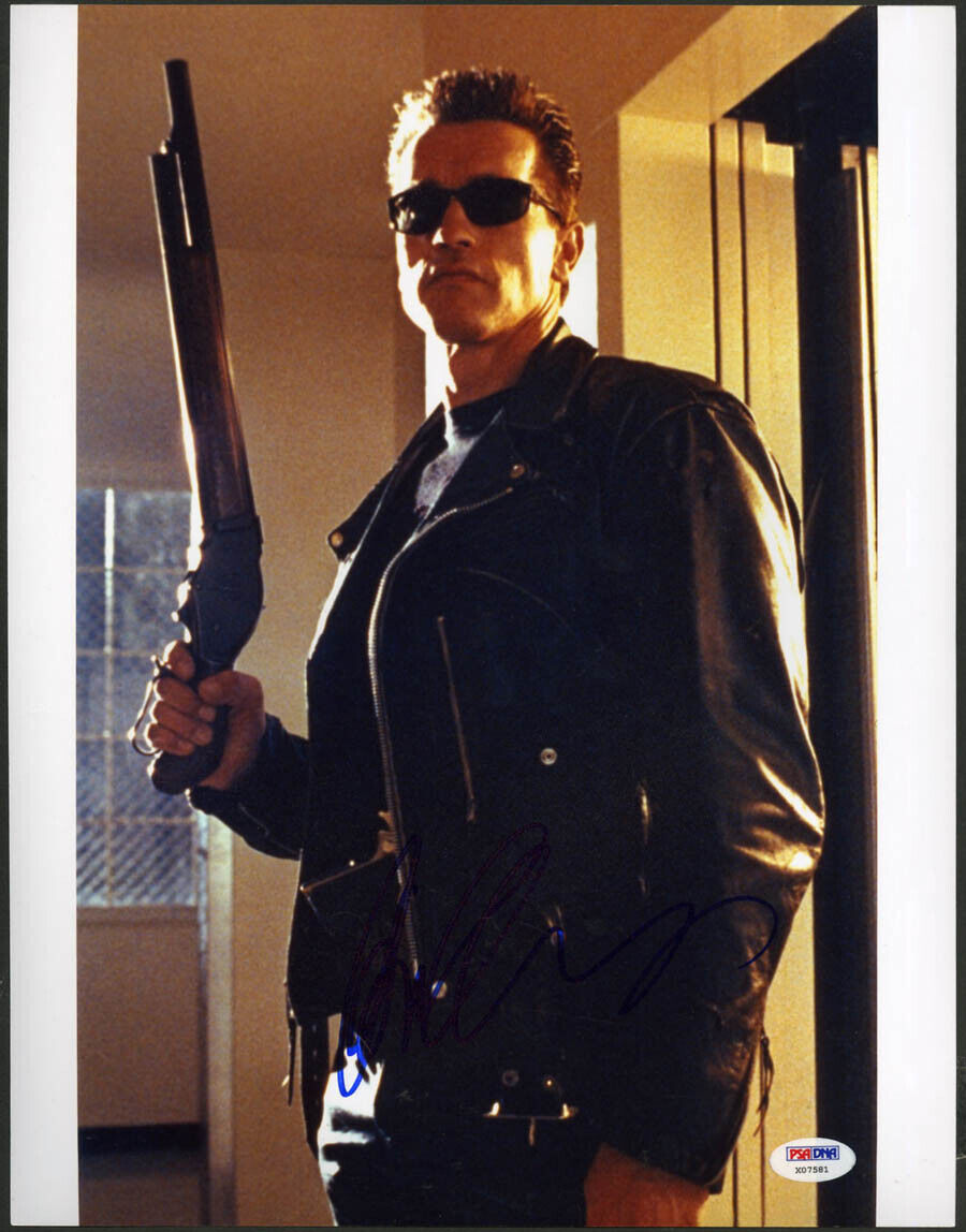 Arnold Schwarzenegger SIGNED 11x14 Photo Poster painting The Terminator PSA/DNA AUTOGRAPHED