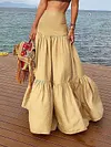 Casual And Simple Empire Split-Joint Skirts