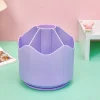 Functional 6 Grids Pens Stationery Spinning Organizer Large Capacity Student Table Storage Rotating Pencils Container