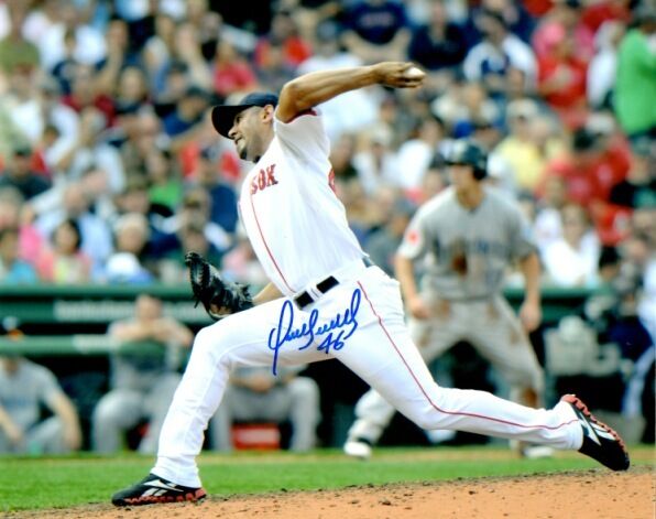 Signed 8x10 FRANKLIN MORALES Boston Red Sox Autographed Photo Poster painting - w/COA