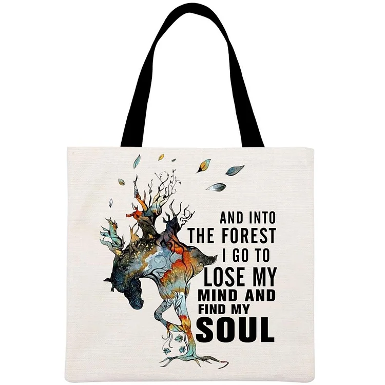 And into the forest i go to lose my mind my soul Printed Linen Bag-Annaletters