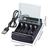 4 Slots Battery Charger with USB Cable Smart Charger for 1.5V AA/AAA Batteries