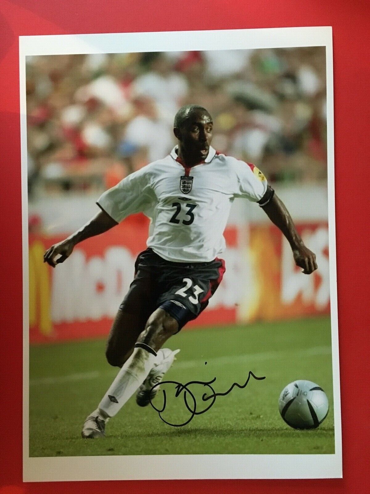 DARIUS VASSELL - ENGLAND INTERNATIONAL FOOTBALLER - SIGNED COLOUR Photo Poster painting